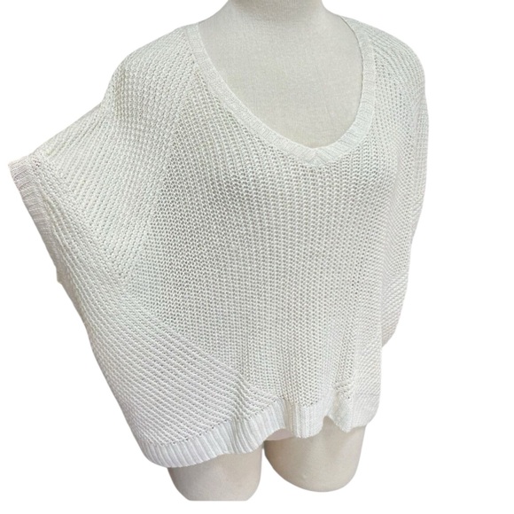 POLO RL 100% Linen Knit Mesh Oversized Dolman Sleeve Sweater in White Size Small - Picture 3 of 10